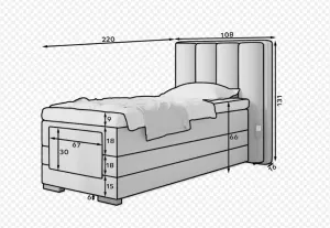 ArtElta Manželská posteľ VEROS Boxspring | elektrická polohovateľná 90 x 200 cm Farba: Gojo 101