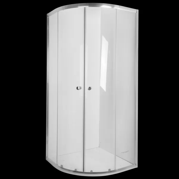 INVENA - Sprchovací kút štvrťkruh VITORIA, profil: chróm, sklo číre 80x80cm AK-49-185-O