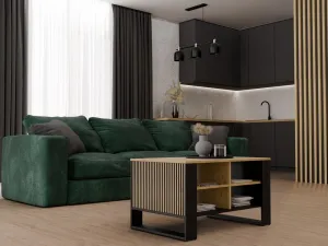 TP Living Konferenčný stolík LAWA Modern 4P Slim dub artisan/čierny
