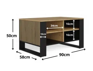 TP Living Konferenčný stolík LAWA Modern 4P Slim dub artisan/čierny