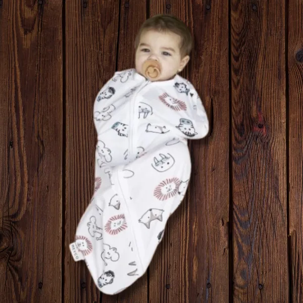 Meyco spací vak-zavinovačka Cocoon Animal | 4-8 mesiacov