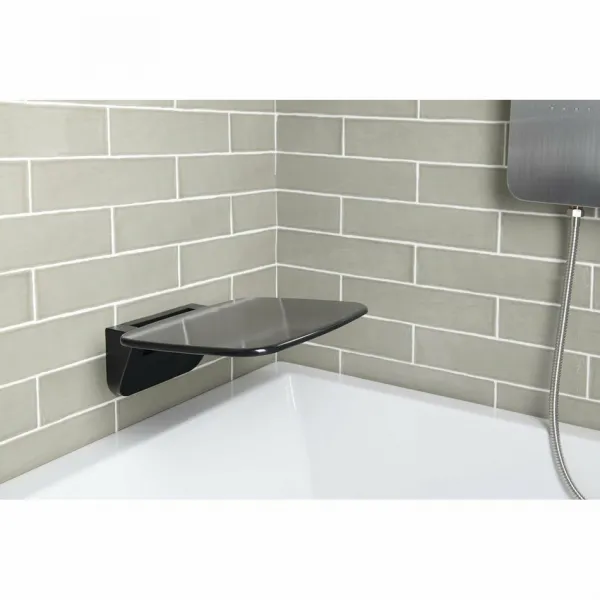 POLYSAN CW1220B Saap black sklopné sedátko do sprchového koutu, 35 x 32,8 cm, čierna