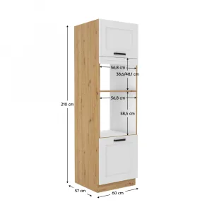 Vysoká skrinka na rúru LULA 60 DPM-210 2F Tempo Kondela Dub artisan / bílá