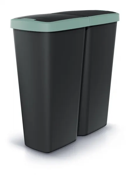 Prosperplast Odpadkový kôš COMPACTO DUO čierny/zelený, variant 45 l
