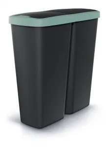 Prosperplast Odpadkový kôš COMPACTO DUO čierny/zelený, variant 45 l