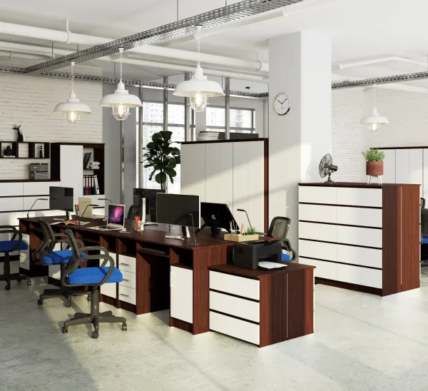 Ak furniture Volně stojící psací stůl Ana 124 cm wenge/bílý