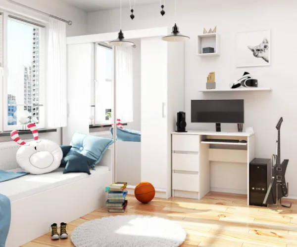 Ak furniture Písací stôl A-6 90 cm biely ľavý