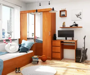 Ak furniture Písací stôl A-6 90 cm jelša ľavý