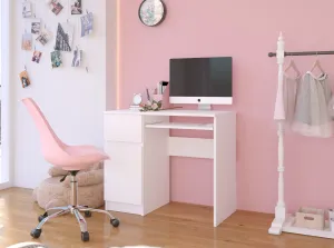 Ak furniture Písací stôl PIKSEL 90 cm biely ľavý
