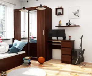 Ak furniture Písací stôl A-6 90 cm wenge pravý