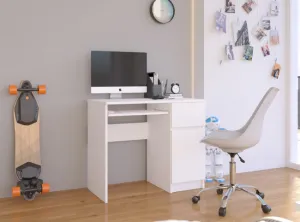 Ak furniture Písací stôl PIKSEL 90 cm biely pravý