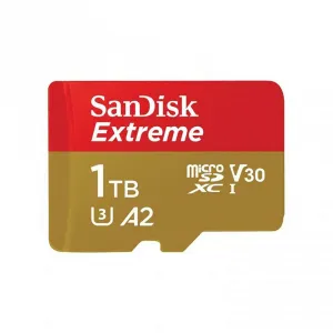 SanDisk Extreme microSDXC 1 TB + SD Adapter190 MB/s and 130 MB/s A2 C10 V30 UHS-I U3 85235110