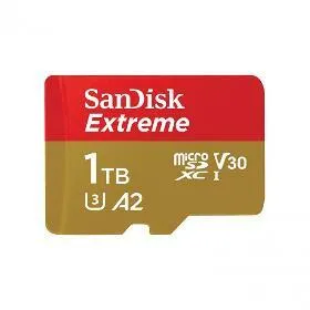 SanDisk Extreme microSDXC 1 TB + SD Adapter190 MB/s and 130 MB/s A2 C10 V30 UHS-I U3 85235110