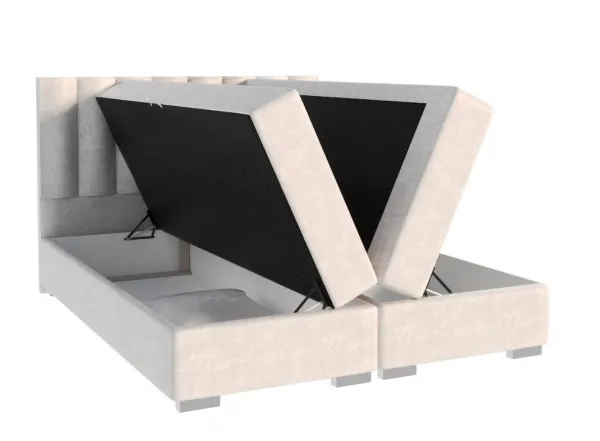 FDM Manželská posteľ LINCOLN Boxspring | krémová 160 x 200 cm