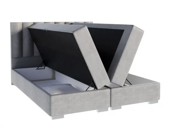 FDM Manželská posteľ LINCOLN Boxspring | sivá 160 x 200 cm