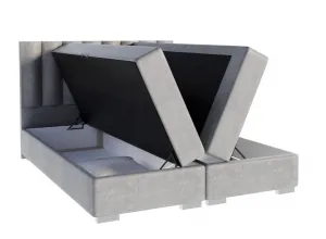 FDM Manželská posteľ LINCOLN Boxspring | sivá 160 x 200 cm
