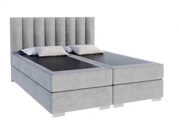 FDM Manželská posteľ LINCOLN Boxspring | sivá 160 x 200 cm