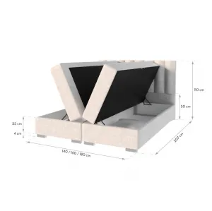 FDM Manželská posteľ LINCOLN Boxspring | grafit 160 x 200 cm