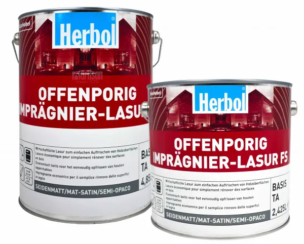 HERBOL Offenporig Impragnier-Lasur FS - impregnačná lazúra na drevo 5 l Gaštan