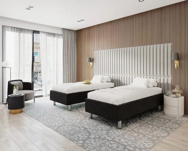 FDM Hotelová posteľ HARMONY | čierna 80 x 200 cm