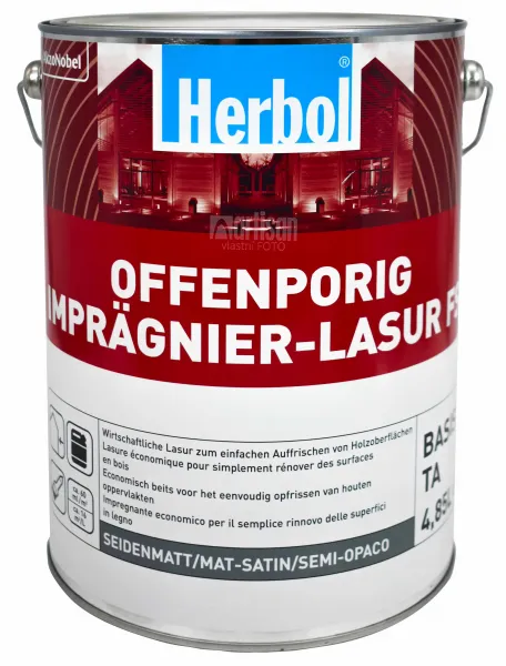HERBOL Offenporig Impragnier-Lasur FS - impregnačná lazúra na drevo 5 l Gaštan
