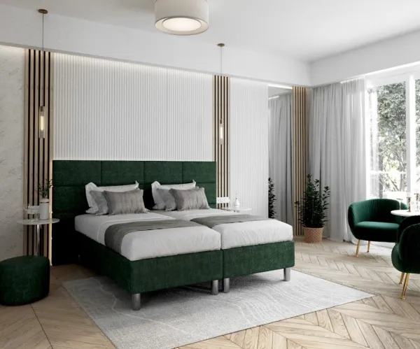 FDM Hotelová posteľ HARMONY | zelená 80 x 200 cm