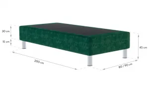 FDM Hotelová posteľ HARMONY | zelená 80 x 200 cm