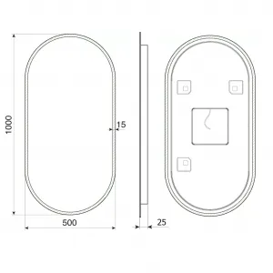 MINOX oválné LED podsvícené zrcadlo 50x100cm MX250