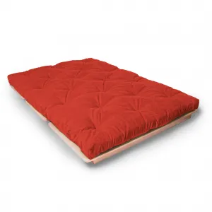 MarLiving Skladacia futonová pohovka LAYTI 01 140 cm z masívu/červená