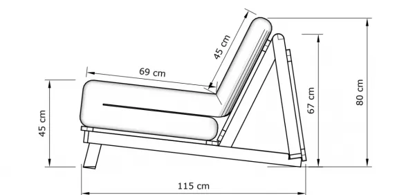 MarLiving Skladacia futonová pohovka LAYTI 01 140 cm z masívu/modrá
