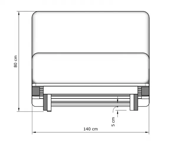 MarLiving Skladacia futonová pohovka LAYTI 01 140 cm z masívu/modrá