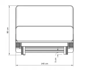 MarLiving Skladacia futonová pohovka LAYTI 01 140 cm z masívu/modrá