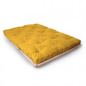 MarLiving Skladacia futonová pohovka LAYTI 01 140 cm z masívu/žltá