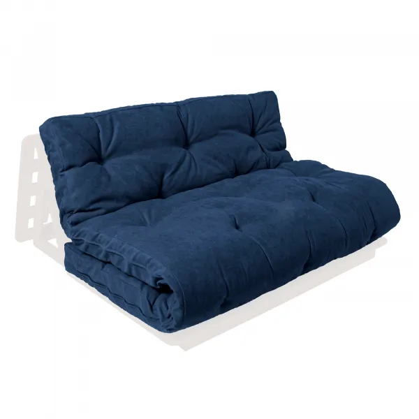 MarLiving Skladacia futonová pohovka LAYTI 01 140 cm z masívu/modrá