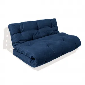 MarLiving Skladacia futonová pohovka LAYTI 01 140 cm z masívu/modrá