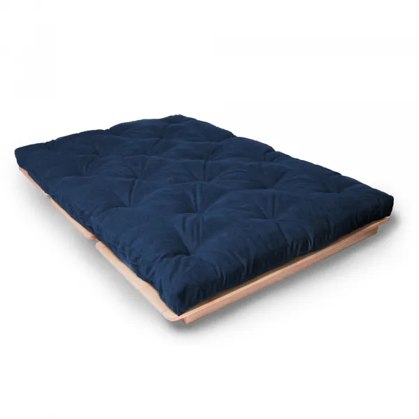 MarLiving Skladacia futonová pohovka LAYTI 01 140 cm z masívu/modrá