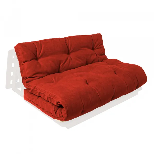 MarLiving Skladacia futonová pohovka LAYTI 01 140 cm z masívu/červená