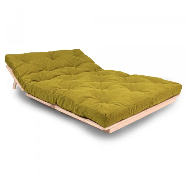 MarLiving Skladacia futonová pohovka LAYTI 01 140 cm z masívu/zelená