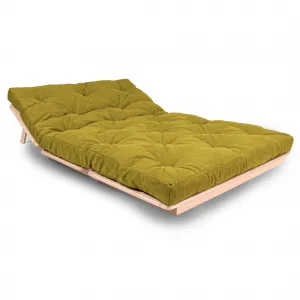 MarLiving Skladacia futonová pohovka LAYTI 01 140 cm z masívu/zelená