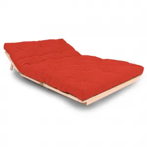 MarLiving Skladacia futonová pohovka LAYTI 01 140 cm z masívu/červená