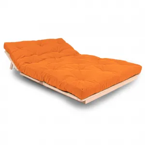 MarLiving Rozkladacia futonová pohovka LAYTI 02 140 cm z masívu/oranžová