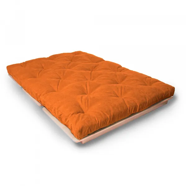 MarLiving Rozkladacia futonová pohovka LAYTI 02 140 cm z masívu/oranžová