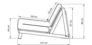 MarLiving Skladacie kreslo futon LAYTI 02 90 cm z masívu/krémové