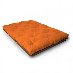 MarLiving Skladacia futonová pohovka LAYTI 03 140 cm z masívu/oranžová