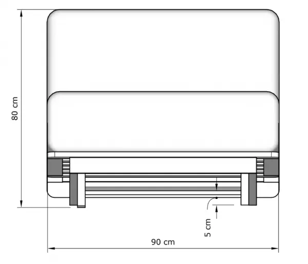MarLiving Skladacie kreslo futon LAYTI 02 90 cm z masívu/krémové