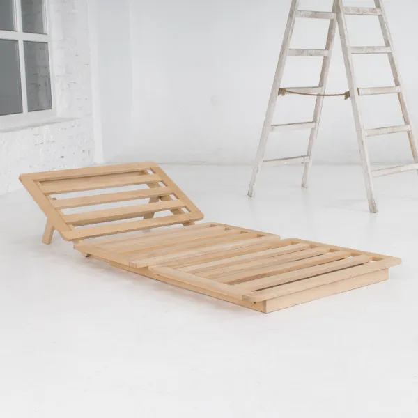 MarLiving Skladacie kreslo futon LAYTI 02 90 cm z masívu/krémové