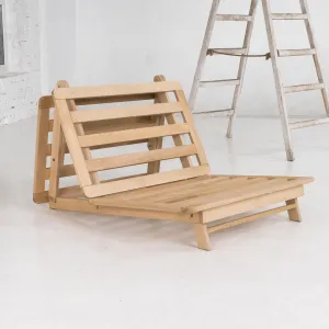 MarLiving Skladacie kreslo futon LAYTI 02 90 cm z masívu/krémové
