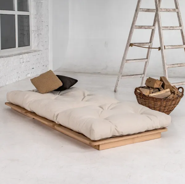 MarLiving Skladacie kreslo futon LAYTI 02 90 cm z masívu/krémové