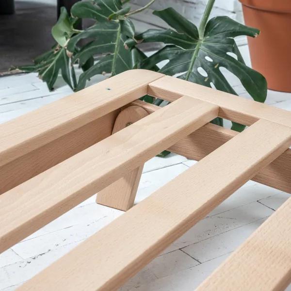 MarLiving Skladacie kreslo futon LAYTI 02 90 cm z masívu/krémové