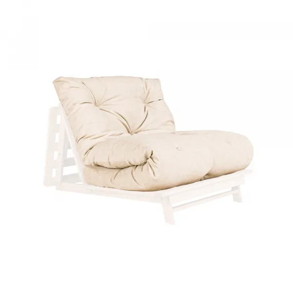 MarLiving Skladacie kreslo futon LAYTI 02 90 cm z masívu/krémové